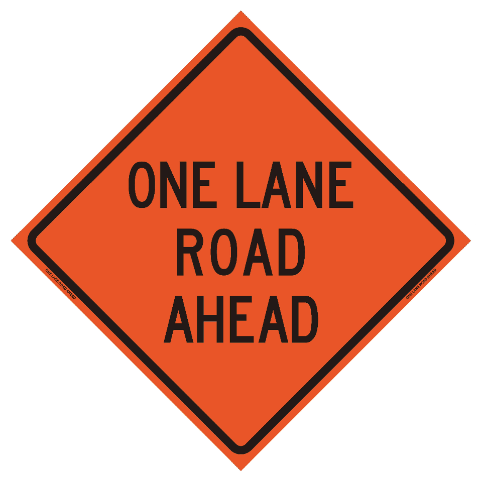 Ledlighting Solutions One Lane Road Ahead Roll Up Traffic Sign