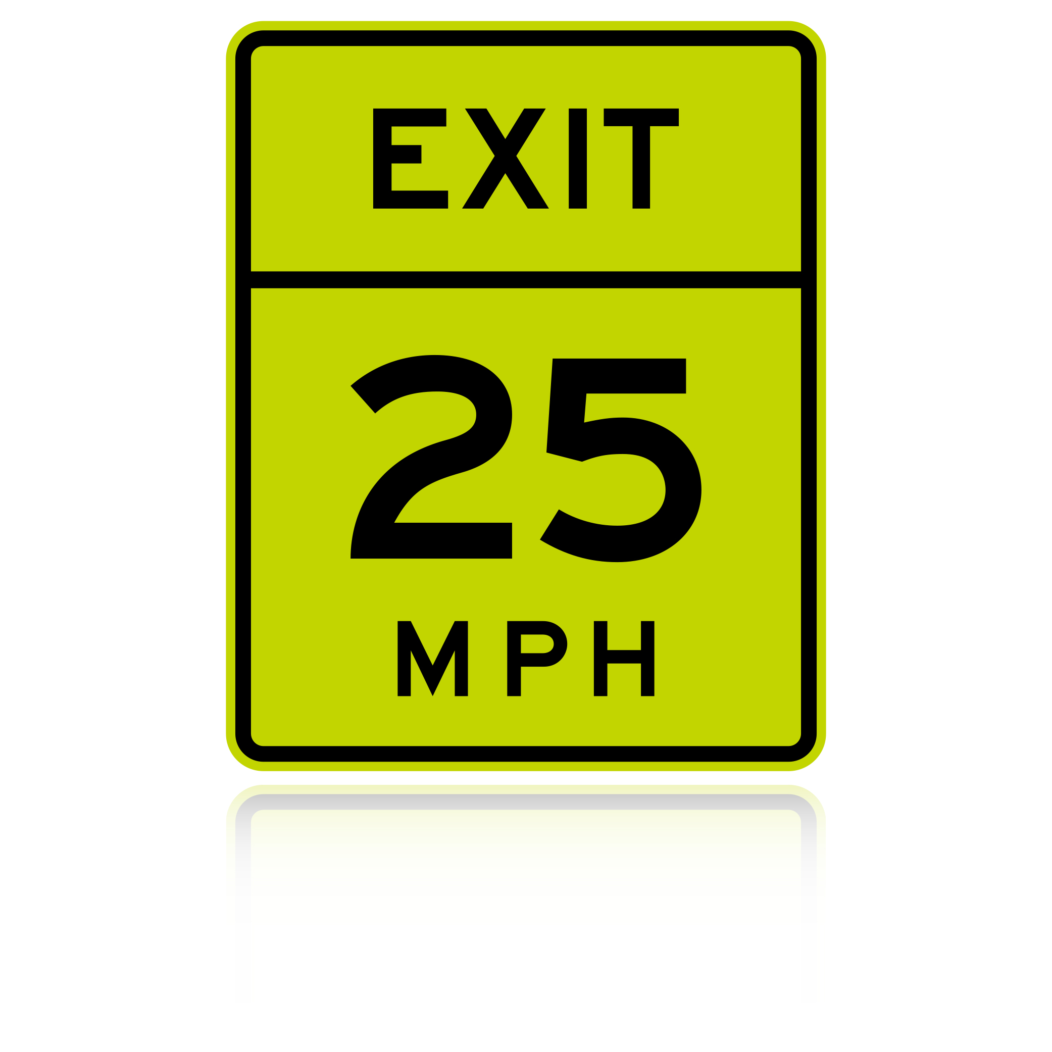 MUTCD W13-2 Advisory Exit 25 MPH Traffic Control Sign