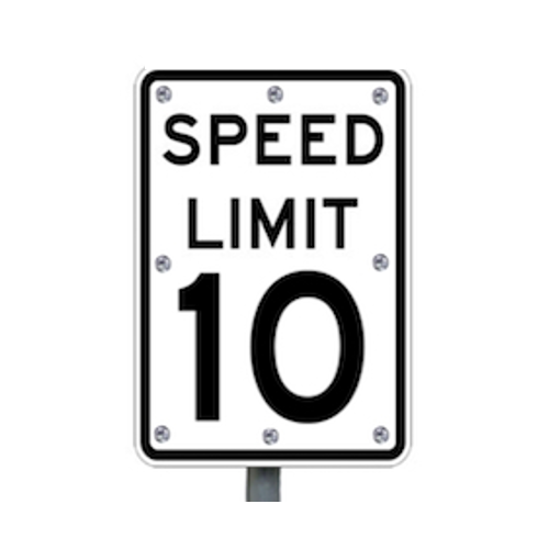 10mph Flashing Speed Limit Sign