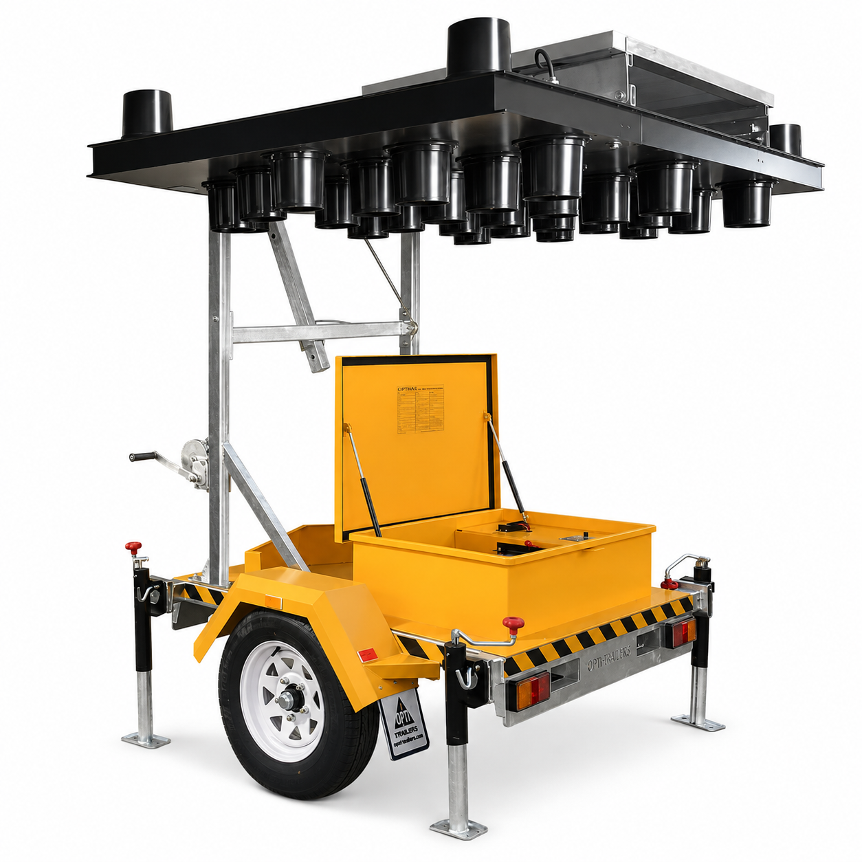 FF trailer-mounted solar arrow board, 25 lamp