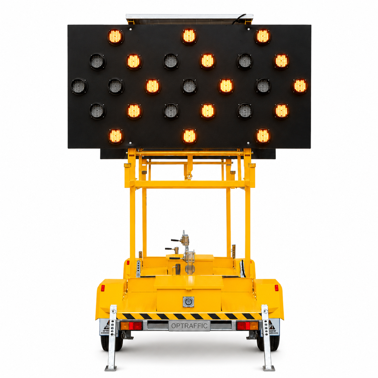 FF trailer-mounted solar arrow board, 15 lamp