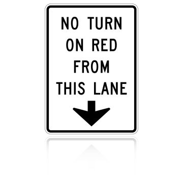 MUTCD R10-11D No Turn On Red From This Lane