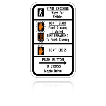 MUTCD R10-3I Pedestrian Signal Information (Countdown) (Street Name)