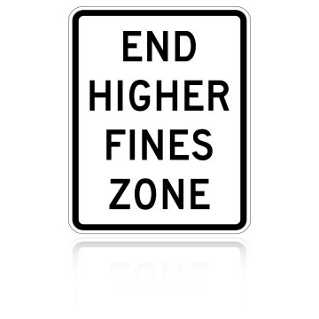 MUTCD R2-11 End Higher Fines Zone