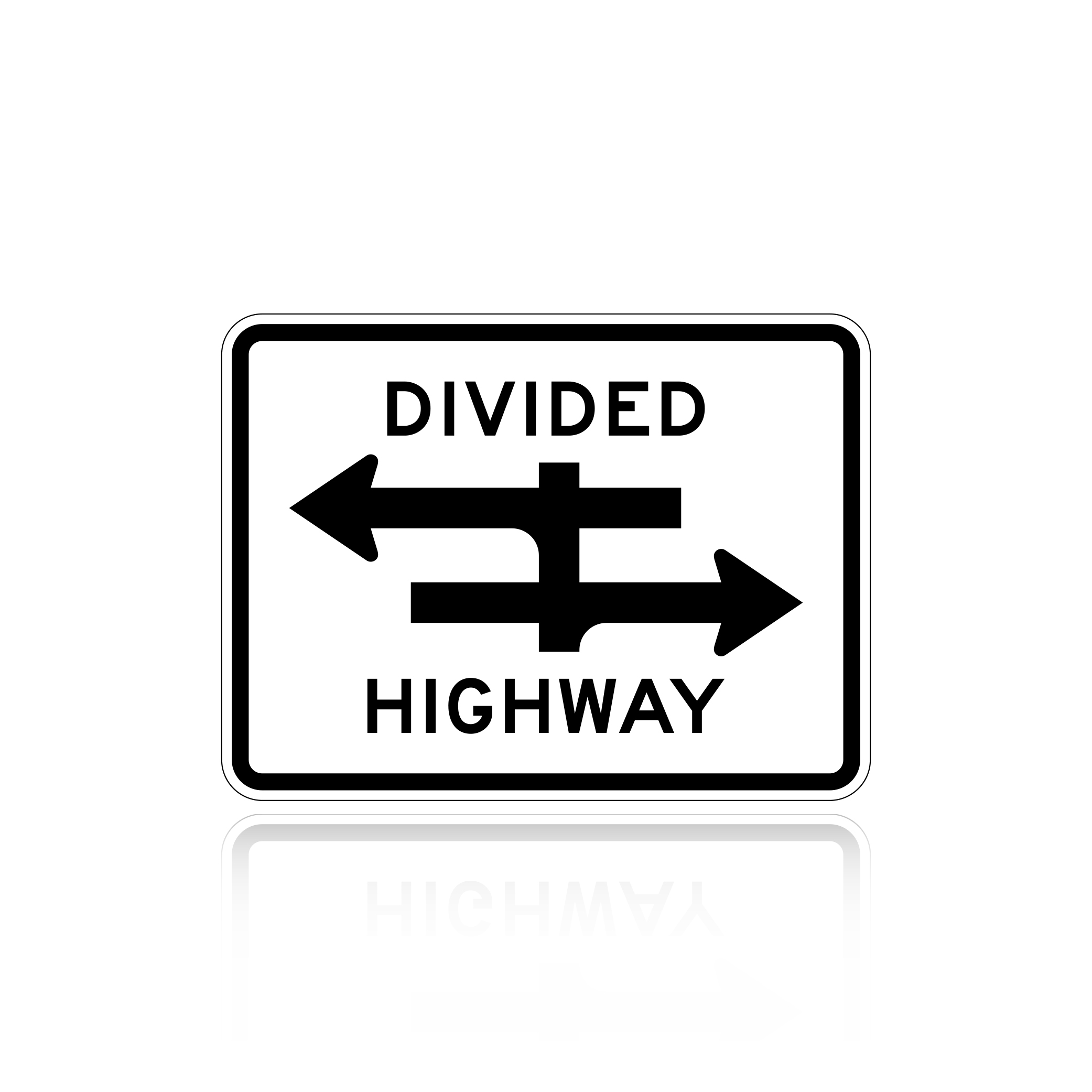 MUTCD R6-3 Divided Highway Crossing Traffic Sign
