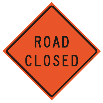 'Road Closed' Roll-Up Traffic Sign