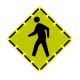 Produced in the United States: 30" Flashing Perimeter LED Crosswalk Sign