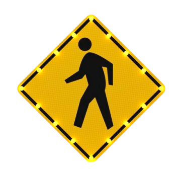 Produced in the United States: 30" Flashing Perimeter LED Crosswalk Sign