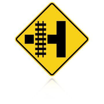 MUTCD W10-3 (L&R) Railroad Crossing (On Side Road)