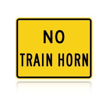 MUTCD W10-9P No Train Horn (plaque)