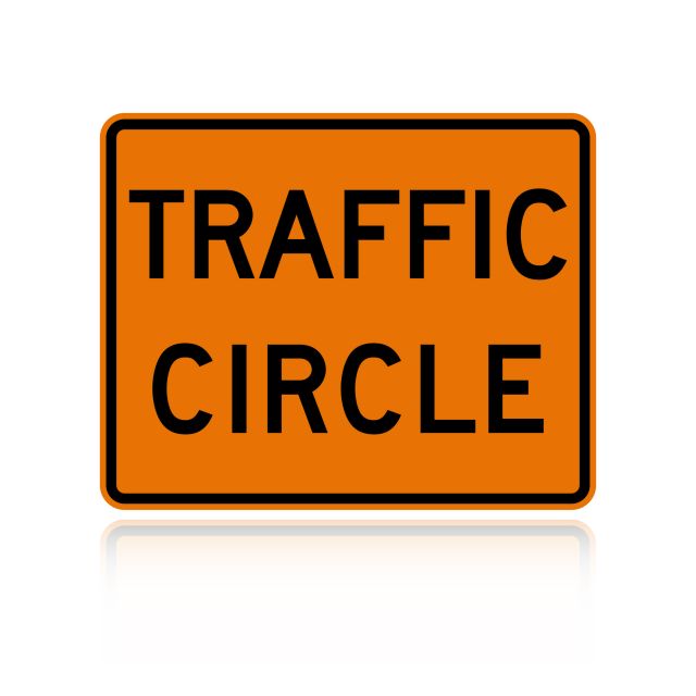 MUTCD W16-12P Traffic Circle