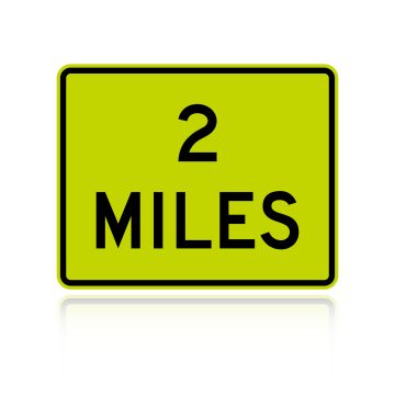 MUTCD W16-3P (Distance) Miles (2 line) (plaque)