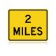 MUTCD W16-3P (Distance) Miles (2 line) (plaque)