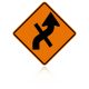 MUTCD W1-10ER Right Combination Reverse Curve / Cross Road Intersection