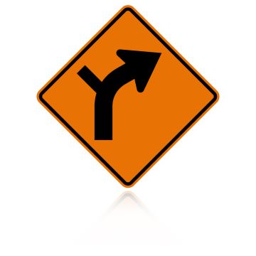 MUTCD W1-10R Right Combination Curve / Side Road Intersection