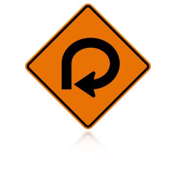 MUTCD W1-15 Right 270 Degree (Loop) Curve Sign