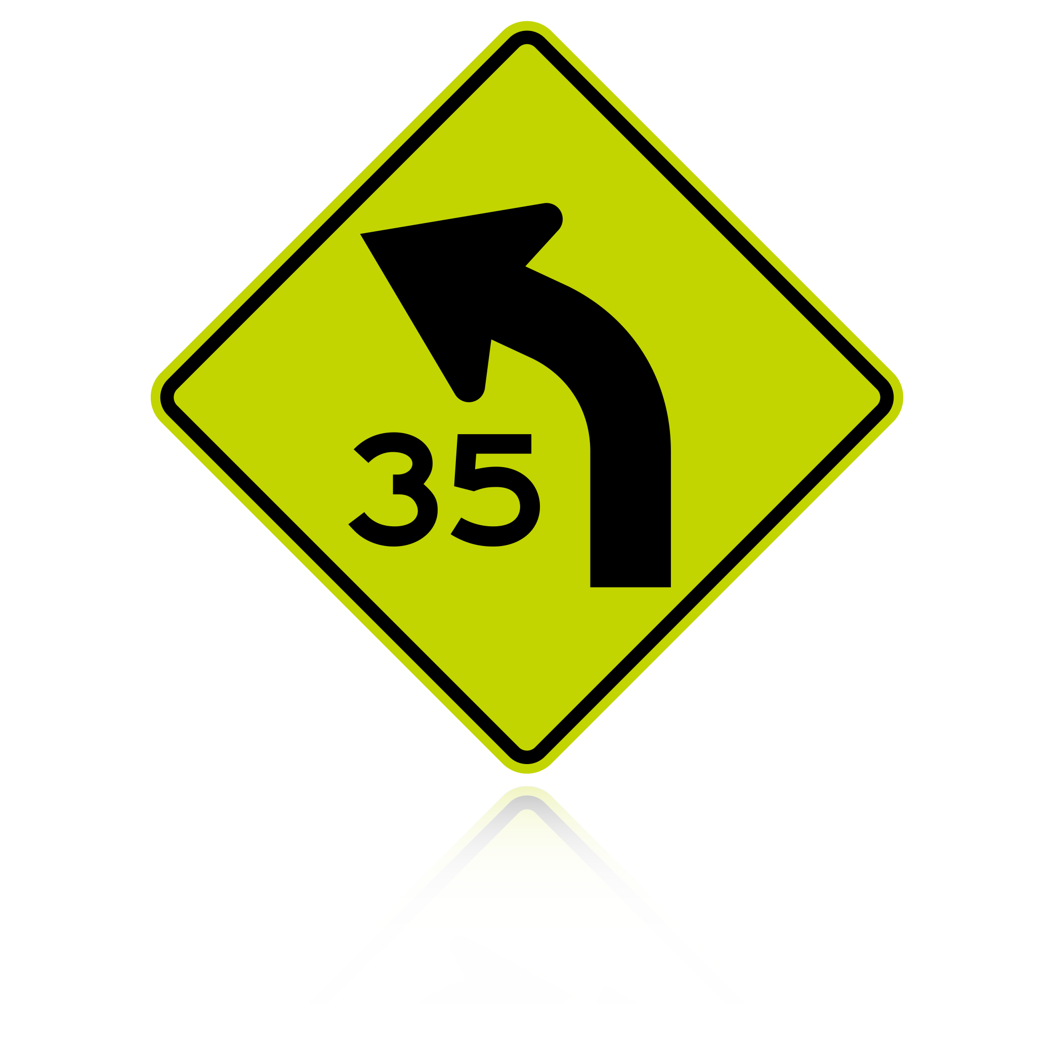 35■予約済み1200■2nd Single The way U are MUTCD W1-2L Curve Left Road Sign