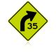 MUTCD W1-2aR Advisory Speed Limit Right