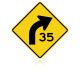 MUTCD W1-2aR Advisory Speed Limit Right