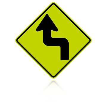 MUTCD W1-3L Left Reverse Turn