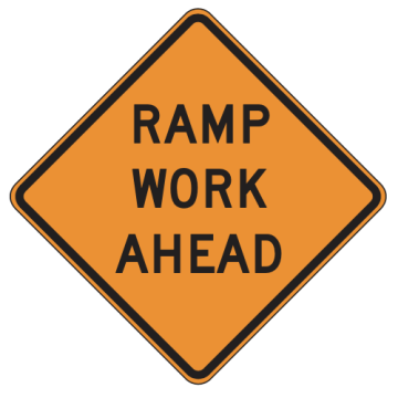 MUTCD W20-1A Ramp Work Ahead