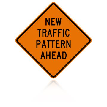 MUTCD W23-2 New Traffic Pattern Ahead