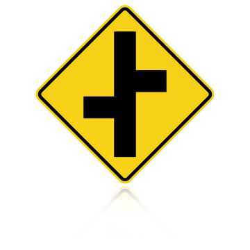 MUTCD W2-7 (L&R) Offset Side Road Intersection