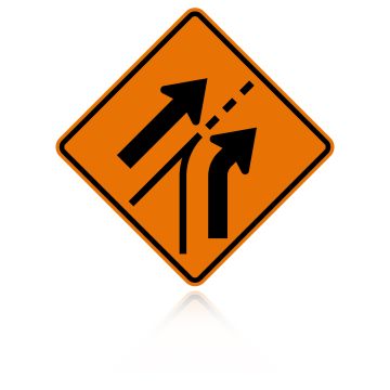 MUTCD W4-6 Entering Roadway Added Lane Right