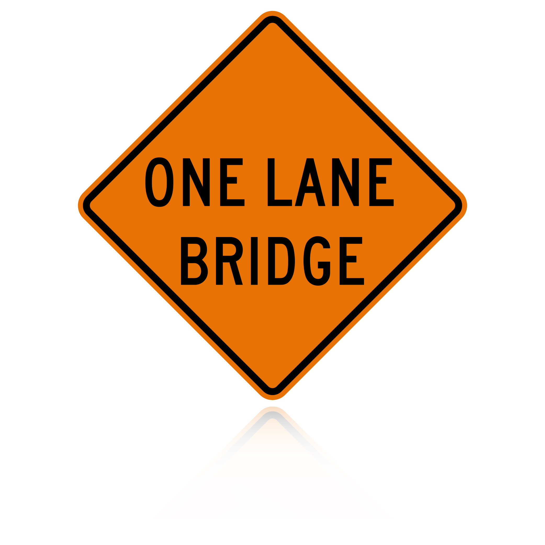 MUTCD W5-3 One Lane Bridge Road Sign