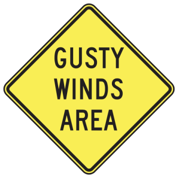 MUTCD W8-21 Gusty Winds Area