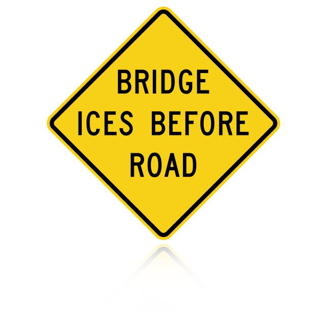 MUTCD W8-13 Bridge Ices Before Road