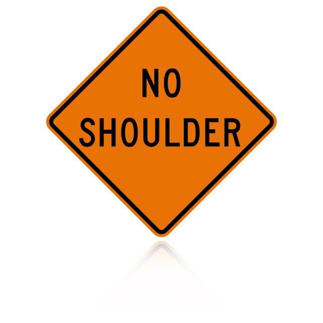 MUTCD W8-23 No Shoulder Warning Sign