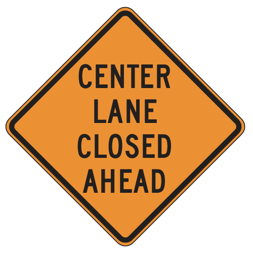 ledlighting-solutions.com: MUTCD W9-3 Center Lane Closed Ahead