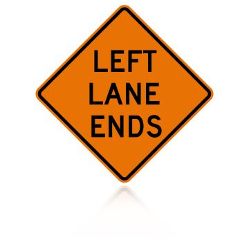 MUTCD W9-1L Left Lane Ends