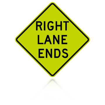 MUTCD W9-1R Right Lane Ends