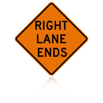 MUTCD W9-1R Right Lane Ends