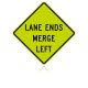 MUTCD W9-2L Lane Ends Merge Left