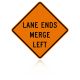 MUTCD W9-2L Lane Ends Merge Left