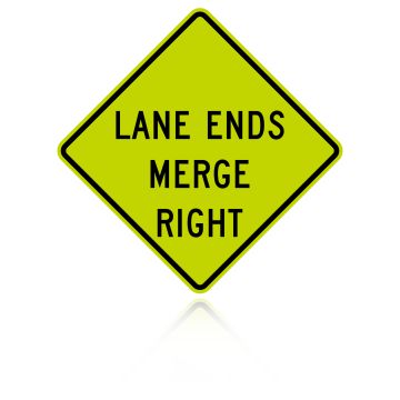 MUTCD W9-2R Lane Ends Merge Right