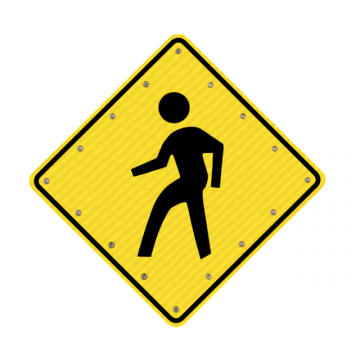 REFURBISHED: 30" Flashing Crosswalk Sign