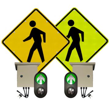36" Push Button LED Flashing Crosswalk System