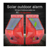 Solar Infrared Motion Sensor Detector- Alarm Light with Siren, Strobe and Remote Control - Square Re