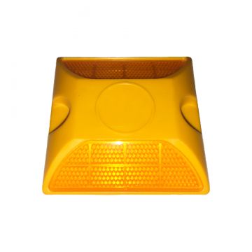 10 Pack - Commercial Road Reflector - 4" x 4" Yellow with Yellow Reflector