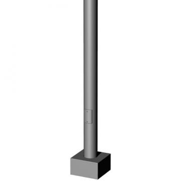 10' Tall x4.0 OD x 0.125 Thick, Round Straight Aluminum, Anchor Base Light Pole